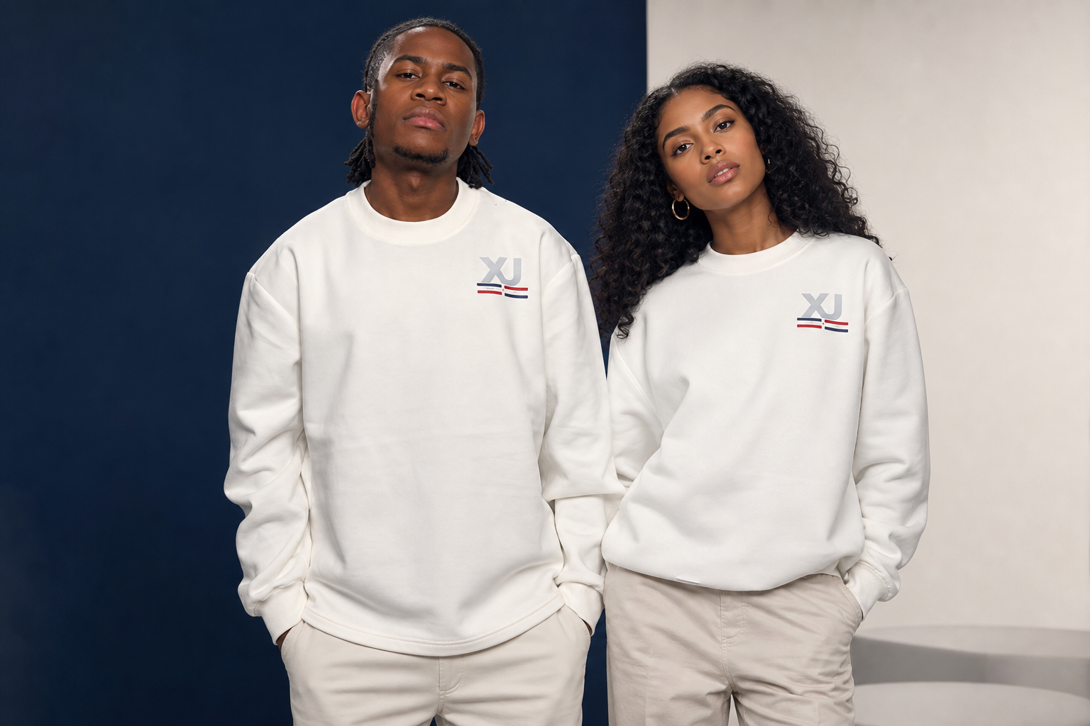 Sweatshirt blanc XJ, campagne