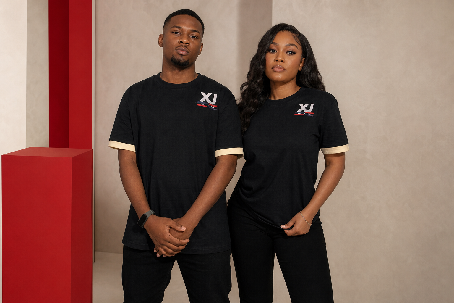 T-shirt noir XJ édition limitée, campagne