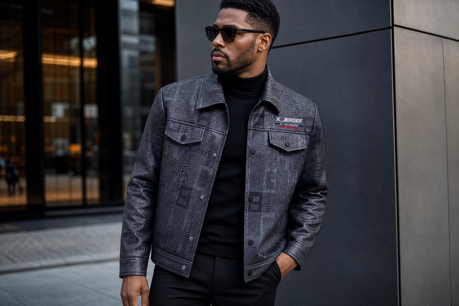 Veste X JERSEF en similicuir, campagne