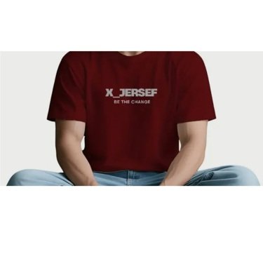 T-shirt X_JERSEF BE THE CHANGE rouge, photo originale