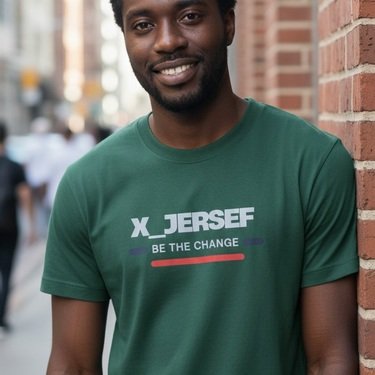 T-shirt X_JERSEF vert, photo originale