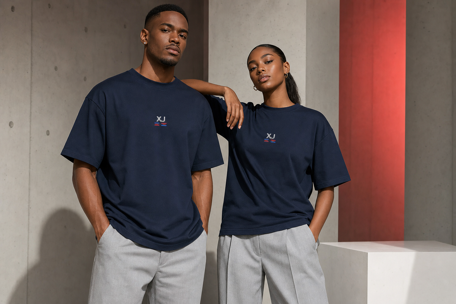 T-shirt XJ bleu marine, vue 1
